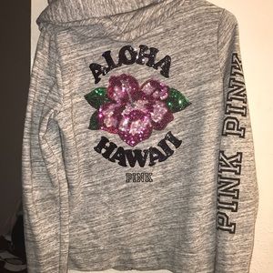 Pink Hawaii bling hoodie